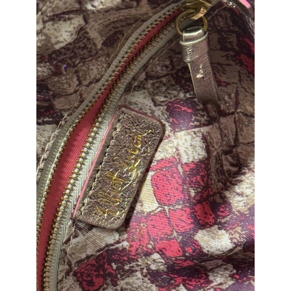 Elliot Lucca Leather Crossbody Bag - Metallic Silver Bronze w/ Adjustable Strap - Picture 5 of 10